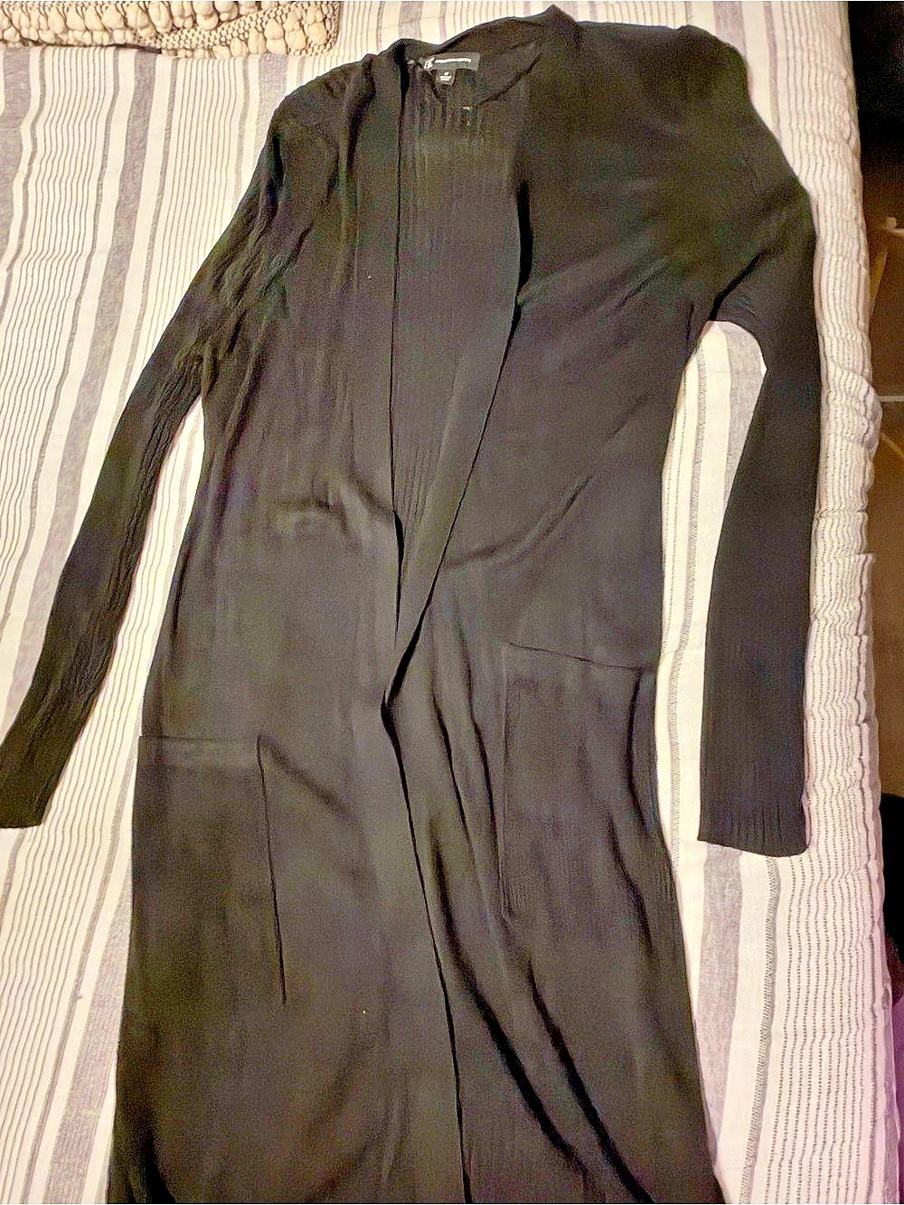 INC International Concepts Ribbed Open-Front Duster Cardigan